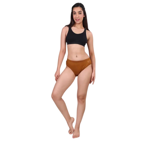 90cm Brown Cotton Women Panties - Soft Fabric, Easy to Wash, Plain Design
