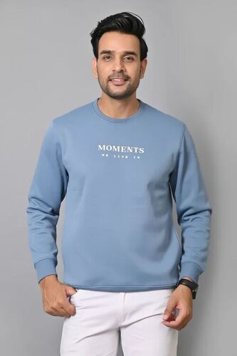 Arbour Men Chest & Back Print Full Sleeves Sweatshirts - Blue, All Size | Anti Wrinkle, No Fade