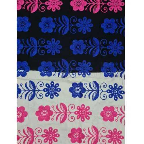 Cotton Flex Floral Embroidery Fabric