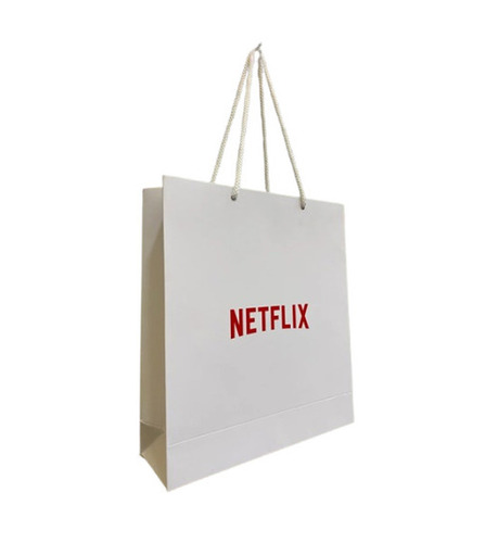 400 Gsm Printed Promotional Carry Bag - Paper, 2kg, White | Handled, Moisture Proof, Eco Friendly, Customized Designs