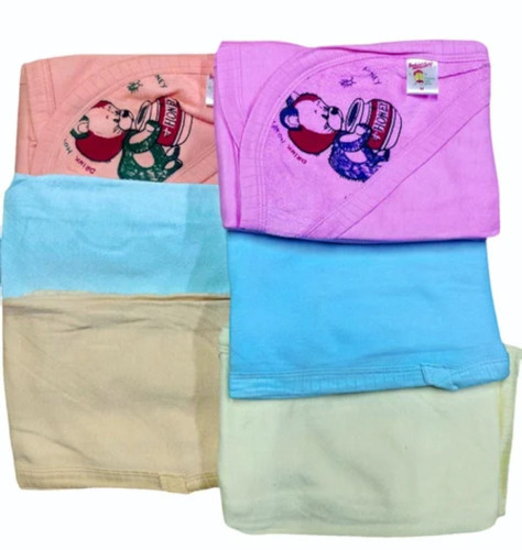 Cotton Baby Towel - M-L Size, Assorted Colors | Soft Fabric, Printed Design, Comfortable Fit for 0-6 Months