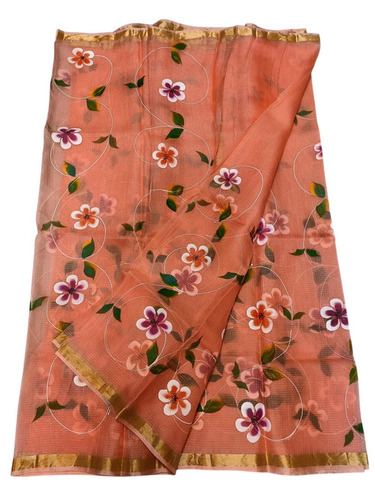 Floral Hand Painted Kota Silk Saree