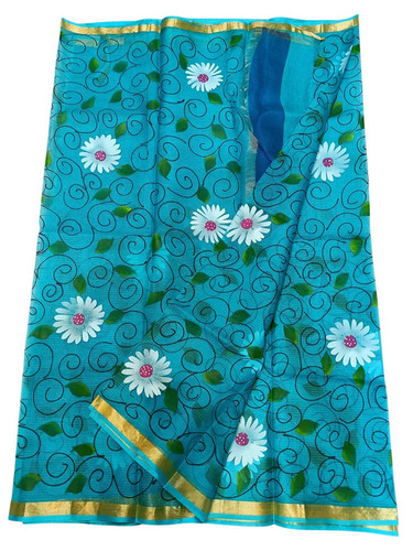 Floral Print Kota Silk Saree