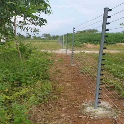 Ground Solar Fence - Iron Silver Color | Eco Friendly Durable Security Purpose