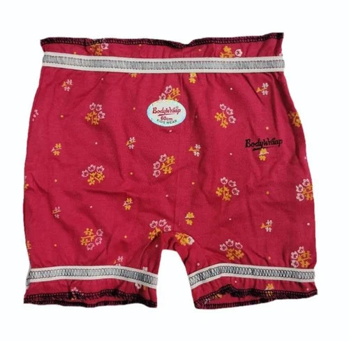 Kids Red Printed Cotton Underwear