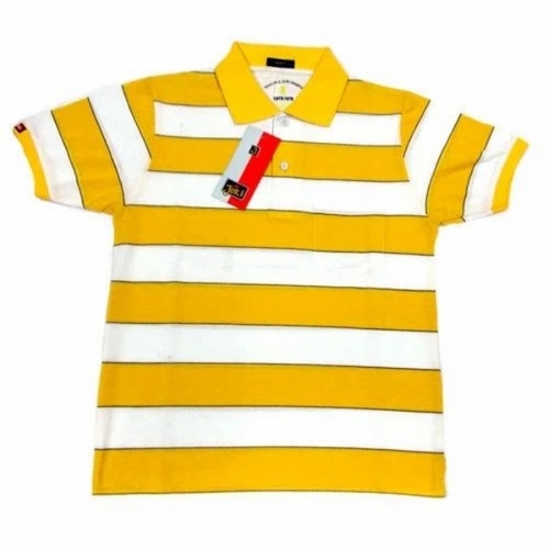 Mens Striped Yellow T Shirts