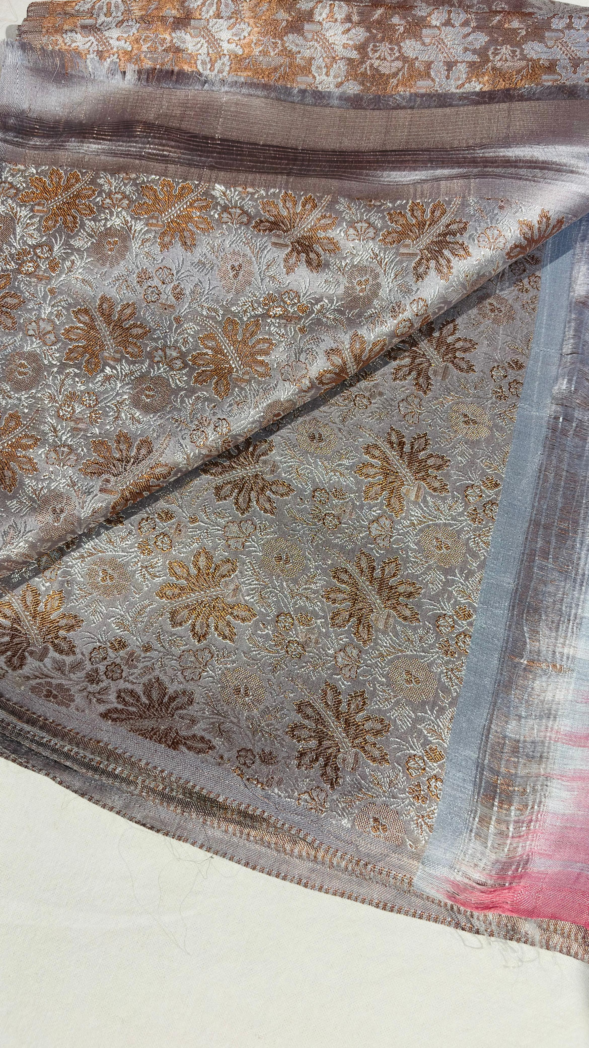 Pure Silk Dohra Resham 10 Meter Thaan - Color: Multi