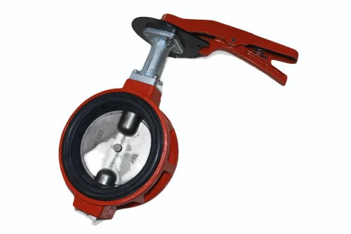 Red CI Butterfly Valve - Cast Iron, 25 mm, Red, 1000 PSI | Polished Finish, Industrial Use, Water Media Manual
