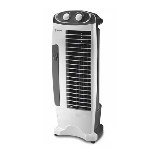 V Cool Flow Tower Air Cooler - Plastic Body, 14 Inch, White Black, 25 L Tank, Honeycomb Pad, 220V