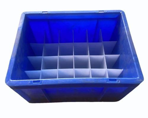 Blue Partition Plastic Storage Bin