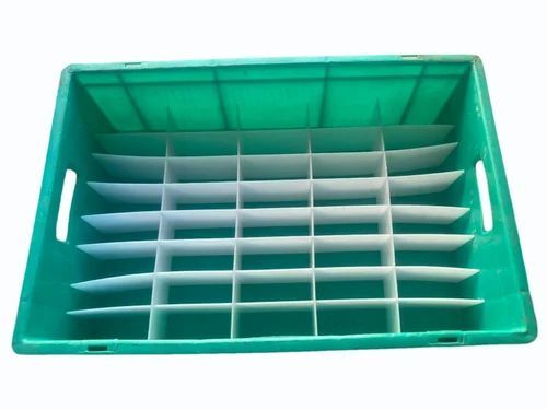 Green Partition Plastic Storage Bin