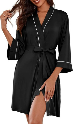 Ladies Black Satin Nightgown