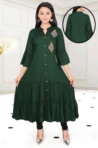 Leaf Embroidered Kurti