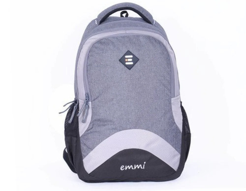 Nylon Plain Grey School Backpack