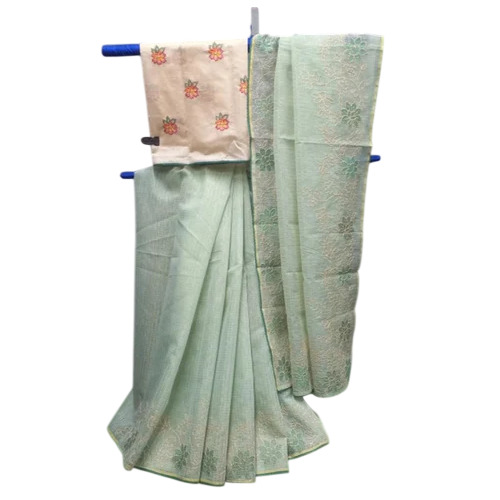 Pista Green Ladies Banarasi Tissue Saree