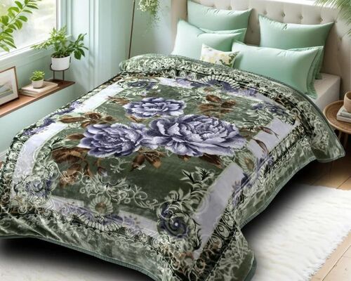 Printed Woolen Mink Blanket - Color: Multicolor