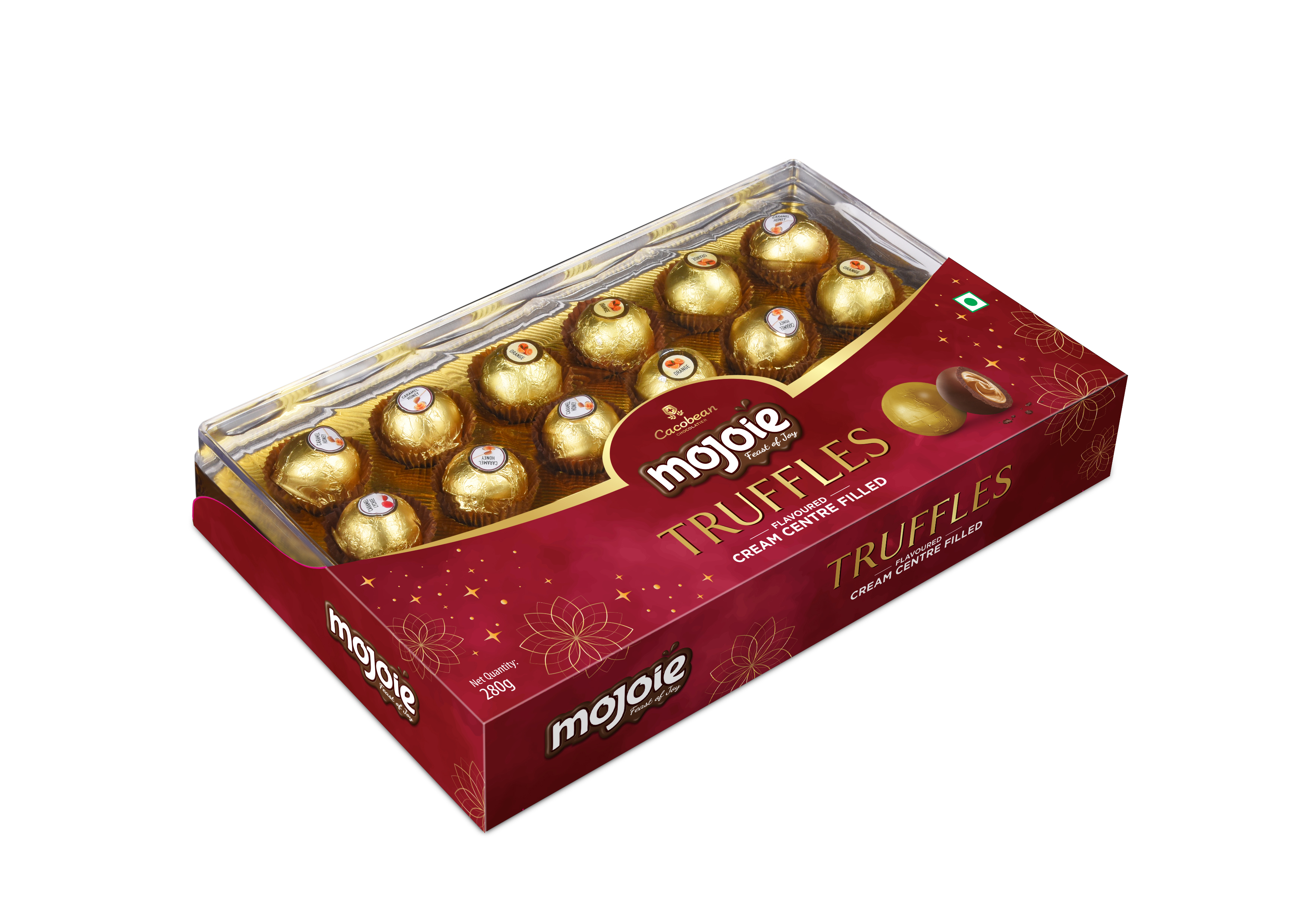 Compound Chocolate Mojoie Truff Foiled Rectangle 282 G Assorted -12 Pcs