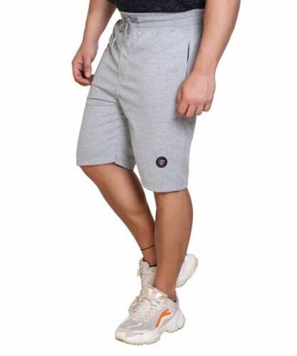 Mens Grey Color Cotton Short
