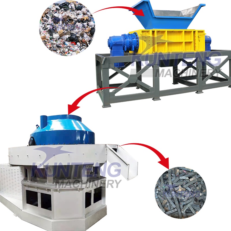 Waste Cloth Strip Solid Waste Textile Fabric Plastic Waste Dual Axis Shredder - Capacity: 20-100 Ton/Day