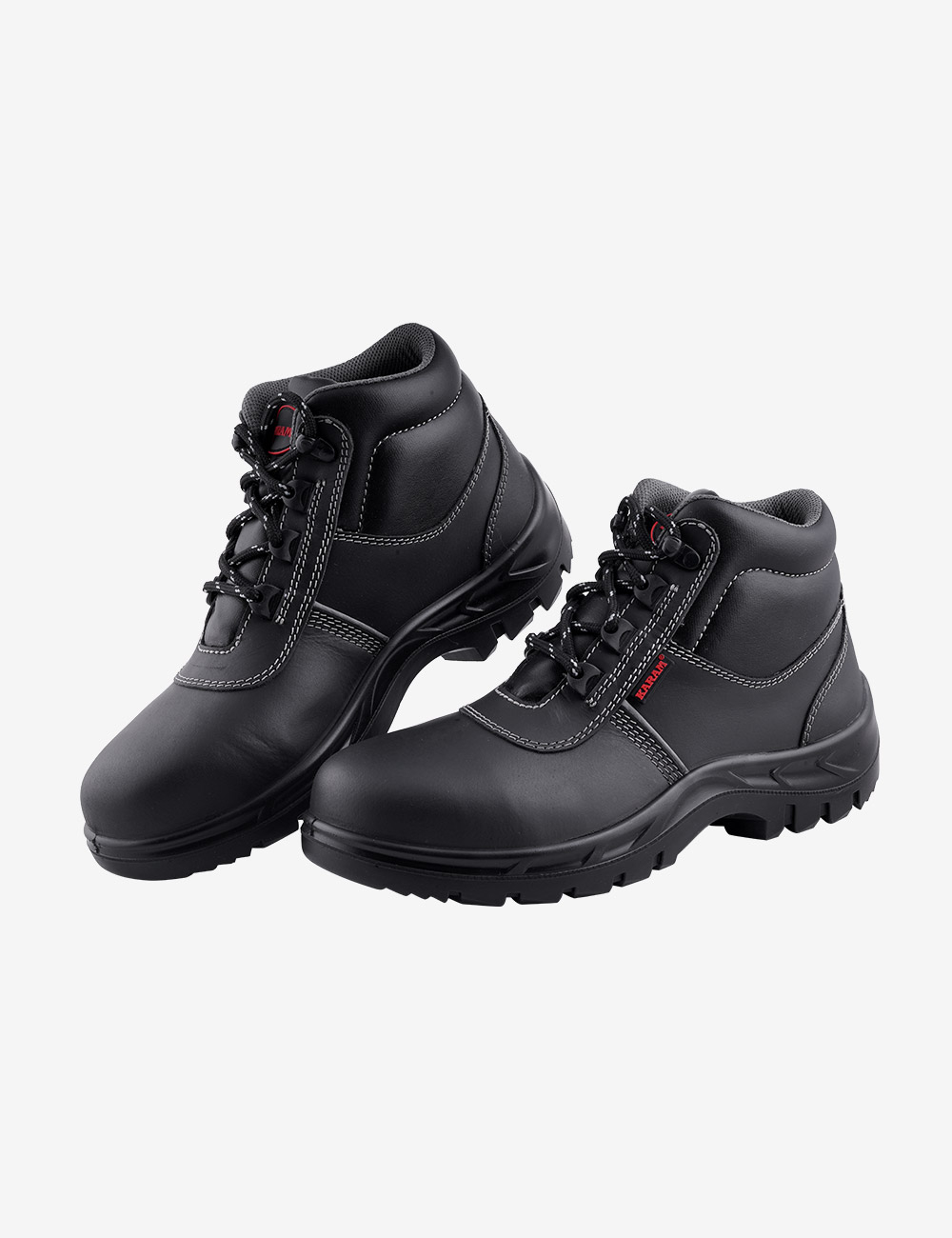 Black Leather Safety Shoes - Design: Steel Toe With Anti-Slip Sole