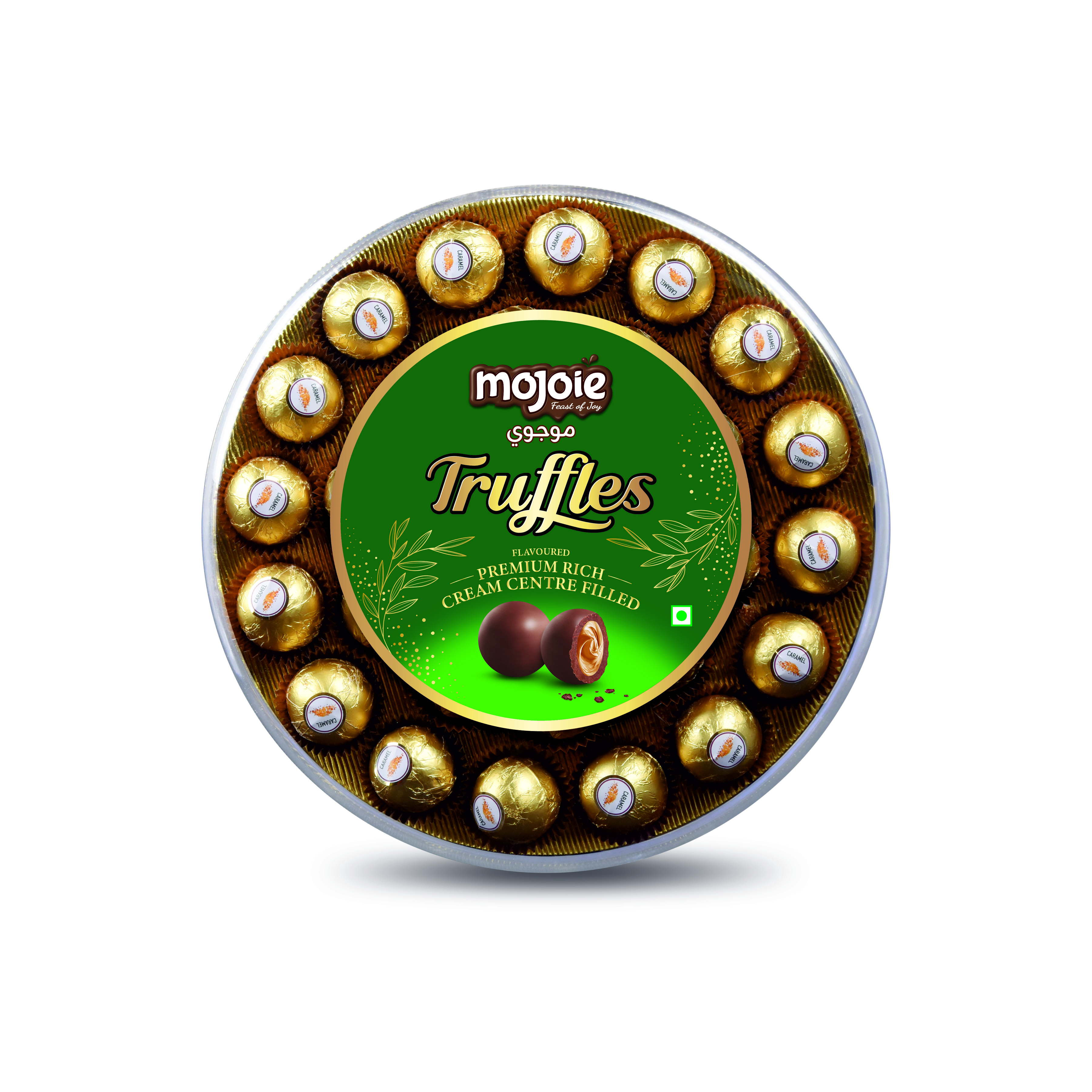 Compound Chocolate Mojoie Truff Foiled Heart 144g Assorted- 24 Pcs