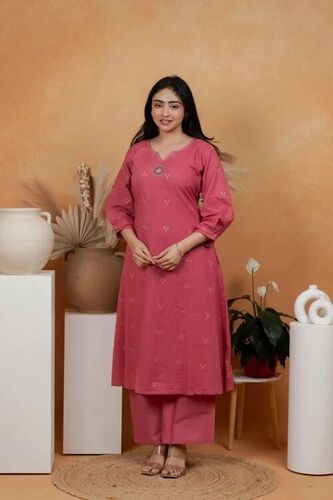 Cotton Weaving Kurti Pant Set