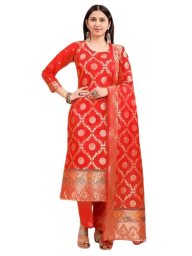 Designer Straight Kurti Set - Silk, 3/4th Sleeves, Printed | Breathable, Anti Wrinkle, Cool Dry, Comfortable Fit