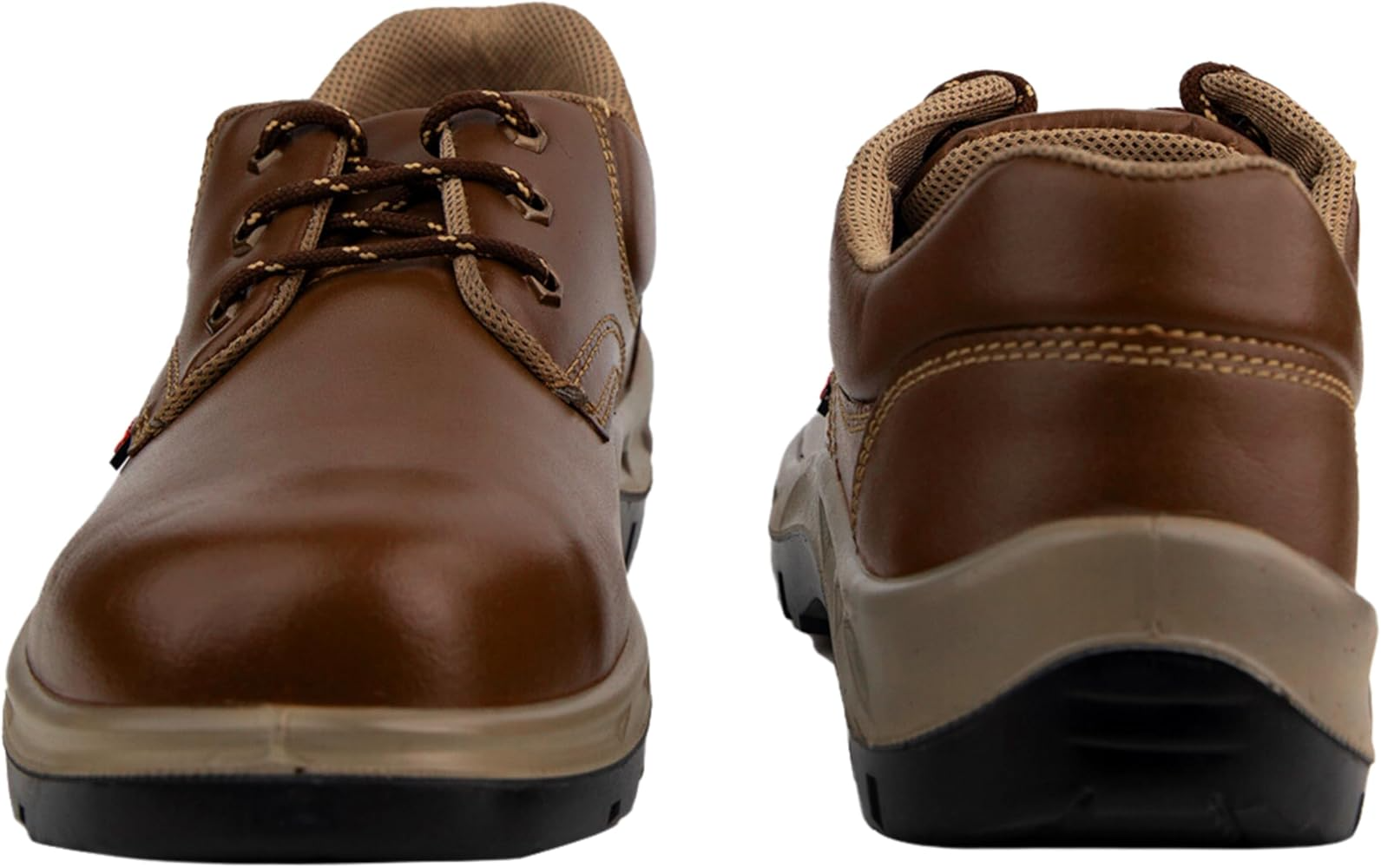 Leather Brown Safety Shoes - Design: Strong Steel Toe Protection