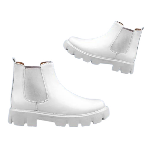 Men White Chelsea Boots