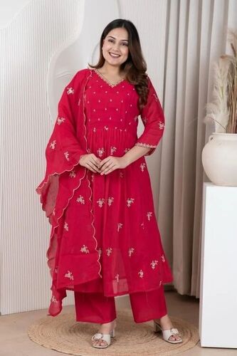 Mul Chanderi Embellished Kurti Pant