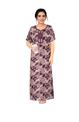 Womens Casual Alpine Embroidery Nighty