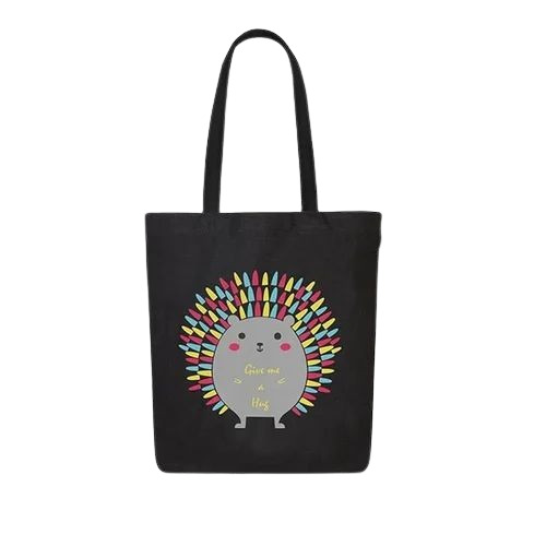 Black Cotton Tote Bag