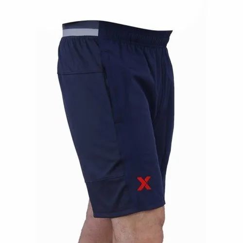 Men Polyester Navy Blue Shorts