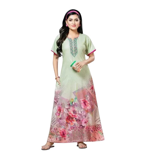 Womens Multicolor Printed Premium Nightgown