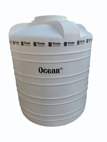 1100 Litre Ocean Triple Layered Water Tank - LLDPE Material, White, Triple Layer, Cylindrical Shape, 5 Year Warranty
