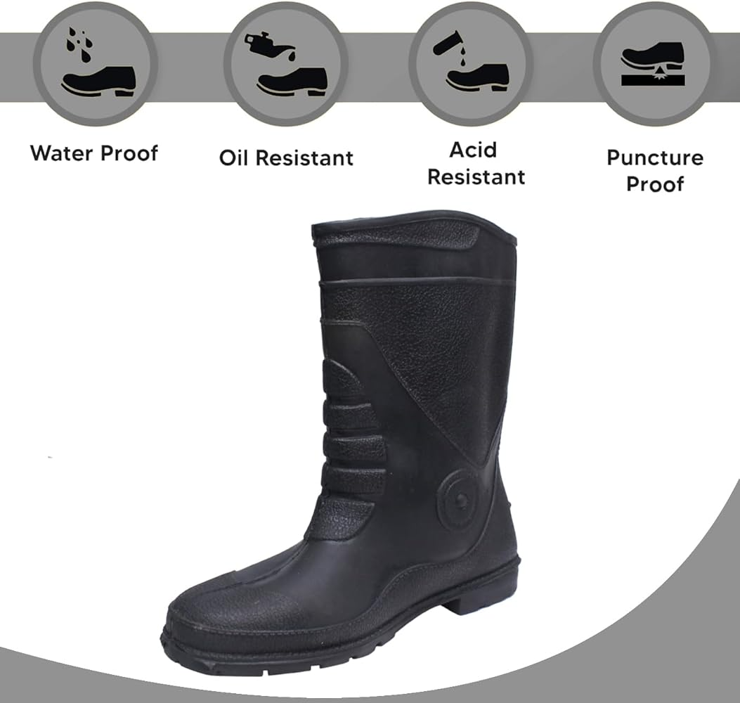 9 Inch Pvc Gumboot - Color: Black