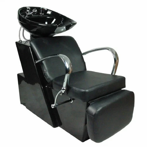 Black Synthetic Leather Shampoo Chair