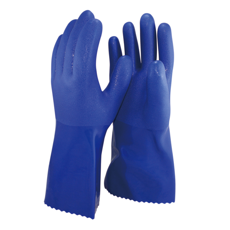 Industrial Pvc Blue Safety Hand Gloves - Feature: Washable