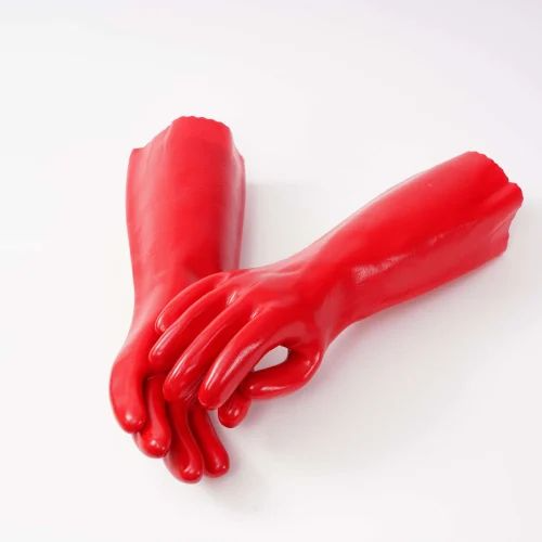 Pvc Red Safety Hand Gloves - Gender: Unisex