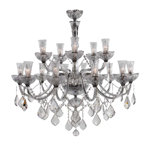 Agatha (10+5 Lights) Crystal Clear Chrome Finish Chandelier