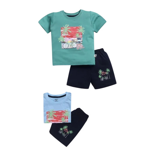 Half Sleeves Kids Multicolor Baba Suit