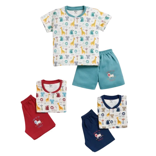 Kids Boys Half Sleeves Cotton Baba Suit