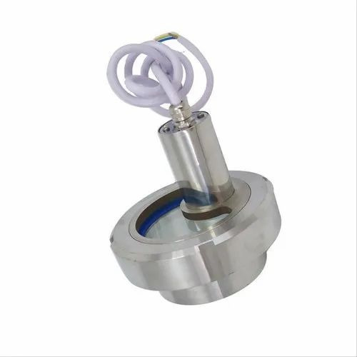 Din Union Type Led Light Sight Glass - Stainless Steel 304/316 DN100 Round Matt Silver, 6 Bar, 220Â°C, Electric 230V