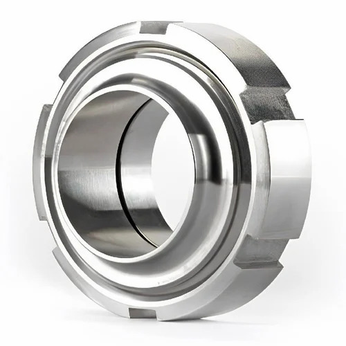 Ss Sms Union - Stainless Steel SS 304, 1 Inch, Silver, Silicone Gasket, 3 Bar Pressure
