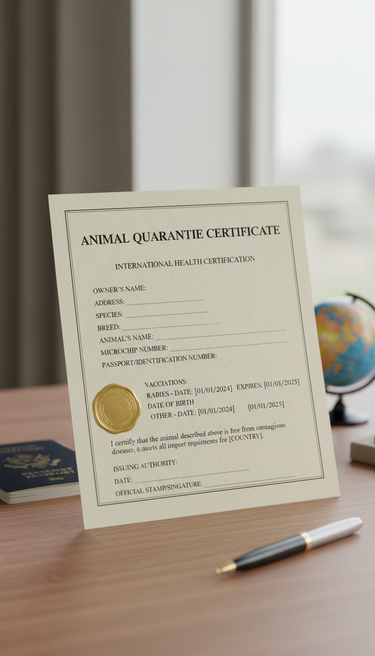 Animal Quarantine Certificate