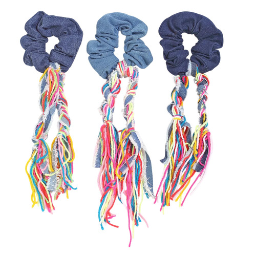 Ladies Denim Dangle Scrunchies