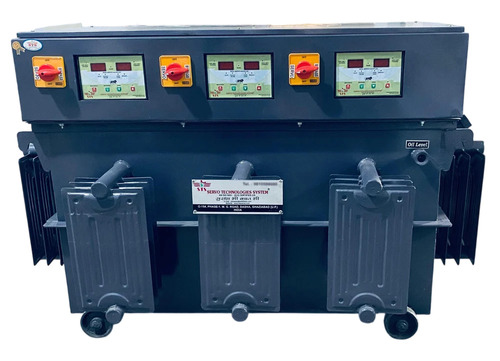 100 KVA Three Phase Oil Cool Servo Voltage Stabilizer With Bypass
