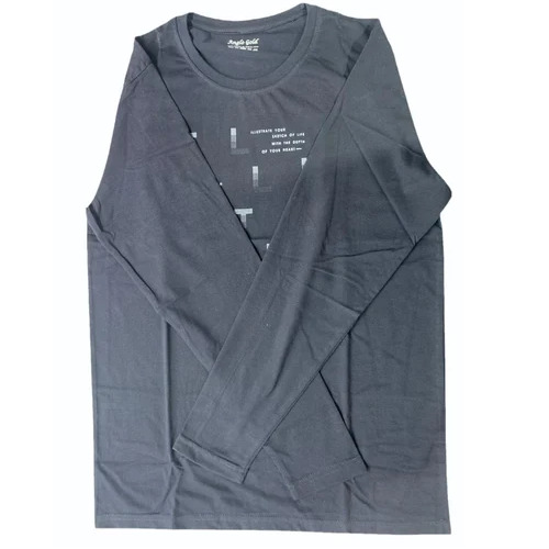 160 Gsm Men Grey Full Sleeves T Shirt