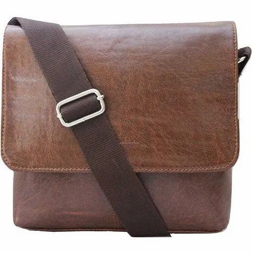 Brown Men Adjustable Sling Bag