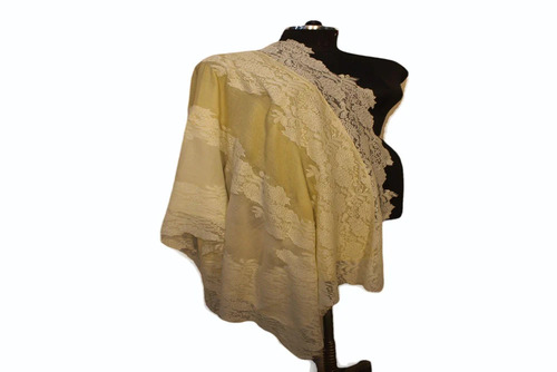 Female Wool Double Color French Lace Shawls